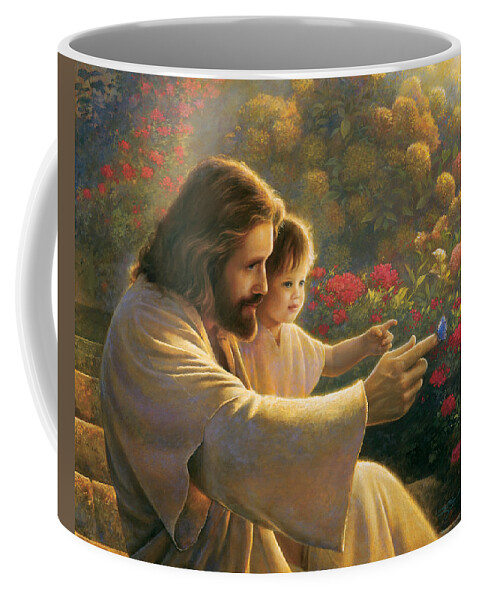 Jesus Coffee Mug featuring the painting Precious In His Sight by Greg Olsen