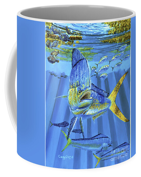 Dolphin Coffee Mug featuring the painting Predator Off0067 by Carey Chen