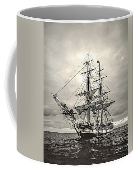Tall Ship Coffee Mug featuring the photograph Preparing for Dock by Cliff Wassmann