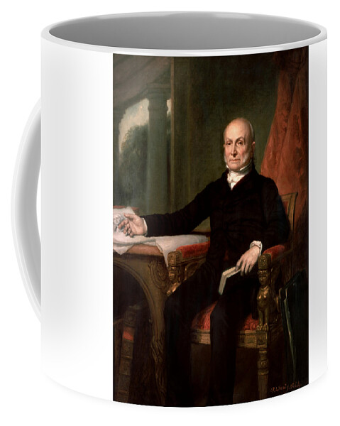 John Quincy Adams Coffee Mug featuring the painting President John Quincy Adams by War Is Hell Store