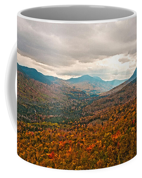 Brenda Coffee Mug featuring the photograph Presidential Range in Autumn Watercolor by Brenda Jacobs