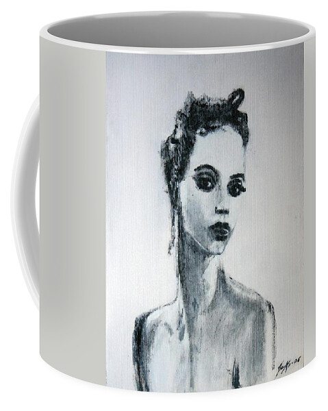Portrait Art Coffee Mug featuring the painting Primadonna by Jarmo Korhonen aka Jarko