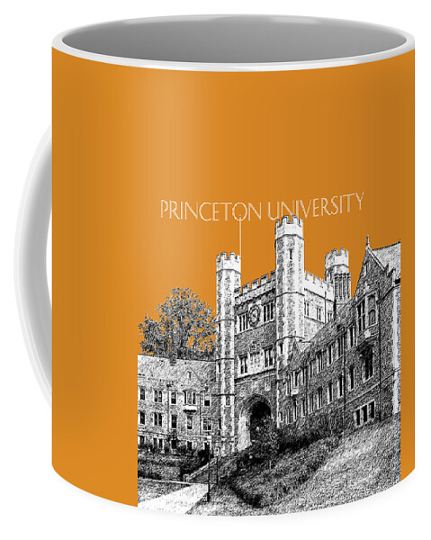 University Coffee Mug featuring the digital art Princeton University - Dark Orange by DB Artist