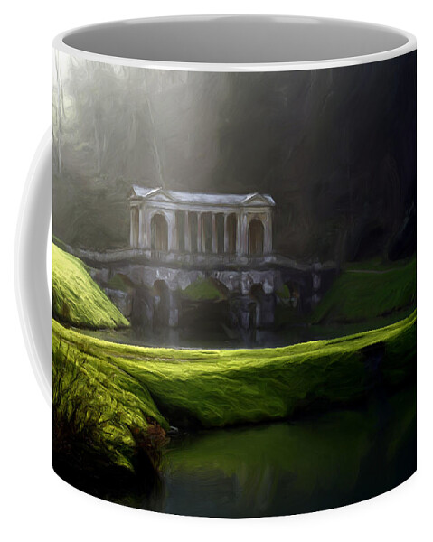 Bridge Coffee Mug featuring the digital art Prior Park Bath by Ron Harpham