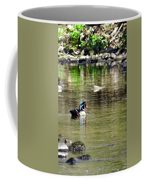 Duck Coffee Mug featuring the photograph Profiled Duck by Art Dingo