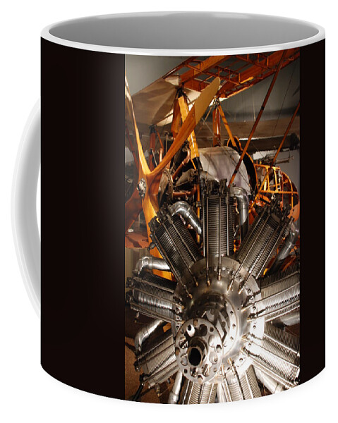 Planes Coffee Mug featuring the photograph Prop Plane Engine Illuminated by Kenny Glover