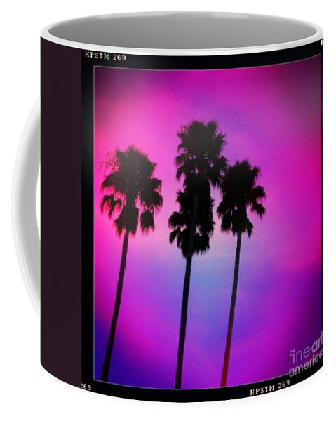 Palm Trees Coffee Mug featuring the photograph Psychedelic Palms by Denise Railey