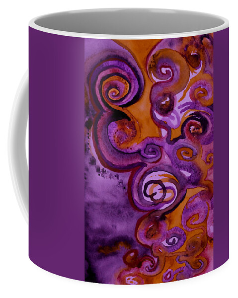 Abstract Coffee Mug featuring the painting Psychedelic Purple Erebor by Beverley Harper Tinsley