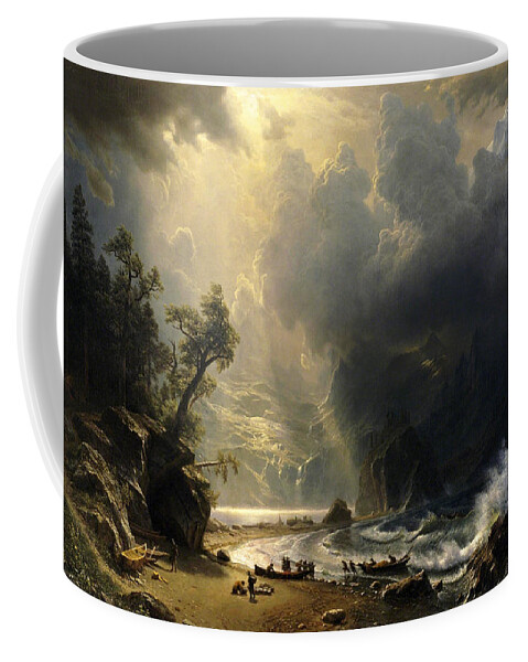 Albert Bierstadt Coffee Mug featuring the painting Puget Sound on the Pacific Coast by Albert Bierstadt
