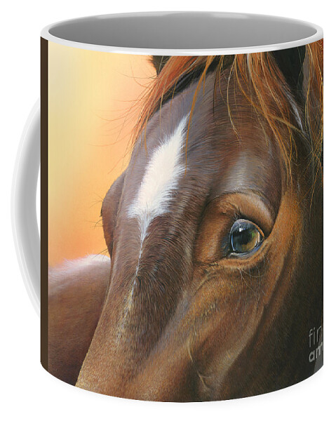 Horse Coffee Mug featuring the painting Pure Grace by Mike Brown