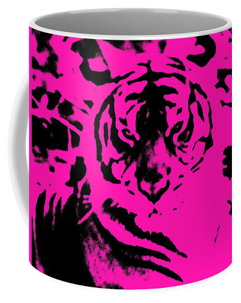 Graphic Coffee Mug featuring the photograph Magical Purple Bengal Tiger by Belinda Lee