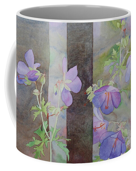 Purple Coffee Mug featuring the painting Purple Ivy Geranium by Laurel Best