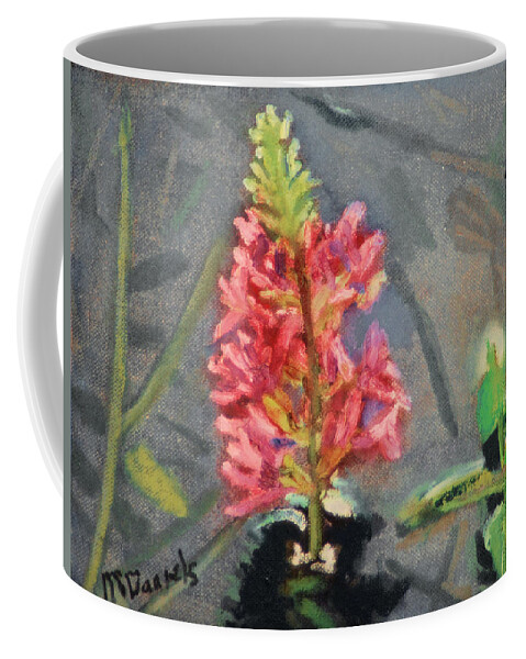 Flower Weed Loosestrife Purple Pond Water Red Green Park Kittatinny Lake Coffee Mug featuring the painting Purple Loosestrife by Michael Daniels