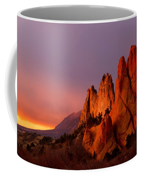 Garden Of The Gods Coffee Mug featuring the photograph Purple Morning at Garden of the Gods by Ronda Kimbrow