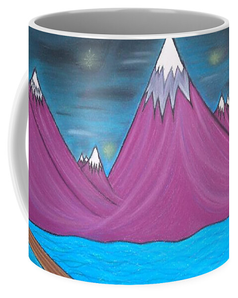 Abstract Painting Coffee Mug featuring the pastel Purple Mountains by Robert Nickologianis