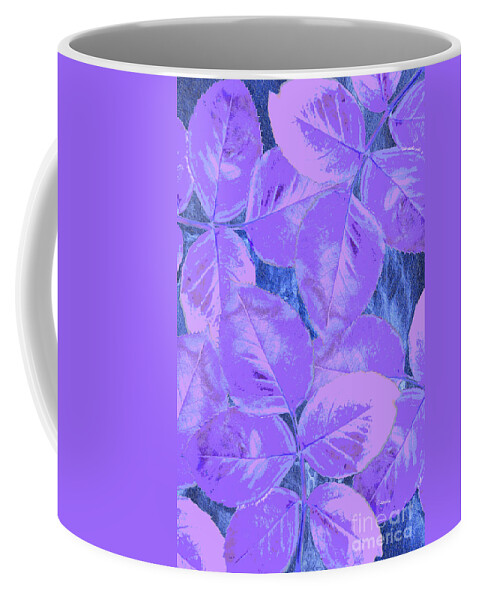 Claudia's Art Dream Coffee Mug featuring the mixed media Purple Rose Clippings 1 by Claudia Ellis