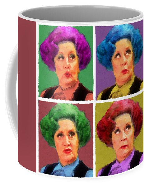 Celebrities Coffee Mug featuring the mixed media Pussy Galore by Big Fat Arts