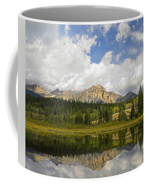 Feb0514 Coffee Mug featuring the photograph Pyramid Mountain And Cottonwood Slough by Tim Fitzharris