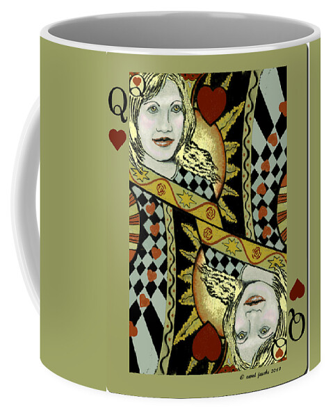 Queen Coffee Mug featuring the painting Queen's Card II by Carol Jacobs