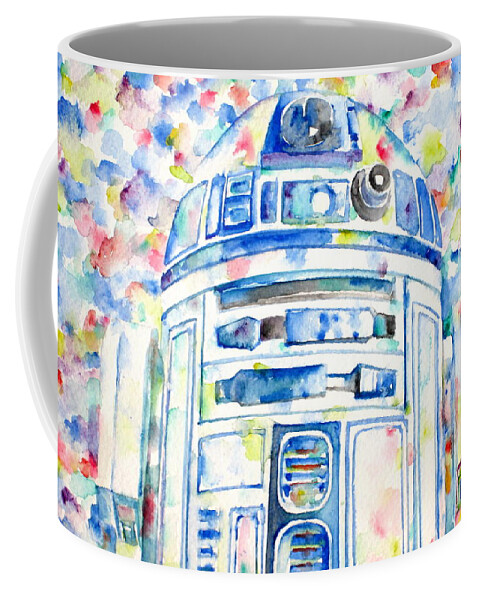 R2-d2 Coffee Mug featuring the painting R2-D2 watercolor portrait.1 by Fabrizio Cassetta