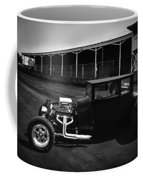 Racing Hot Rod Coffee Mug featuring the photograph Race Track Hot Rod 1 by Thomas Young