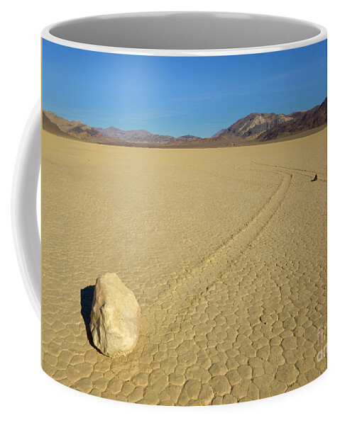 00431207 Coffee Mug featuring the photograph Racetrack Playa Sailing Stones #2 by Yva Momatiuk John Eastcott