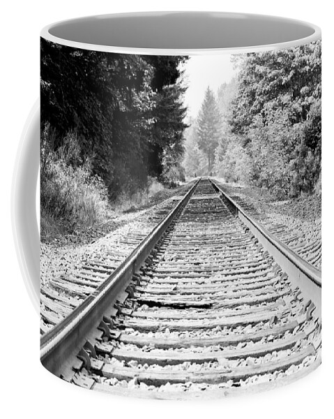 Railroad Tracks Coffee Mug featuring the photograph Railroad Tracks by Athena Mckinzie