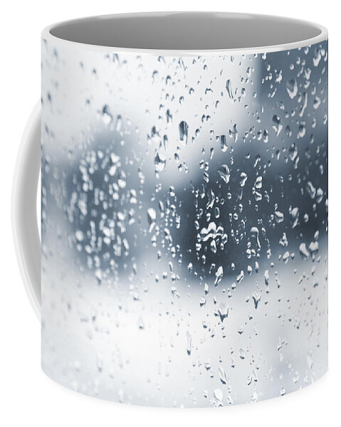 Drops Coffee Mug featuring the photograph Rain in Winter by Alexey Stiop