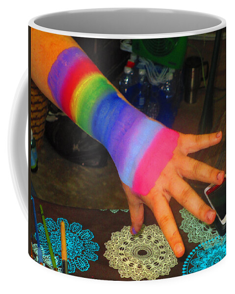 Abstract Coffee Mug featuring the photograph Rainbow Arm by Dart Humeston