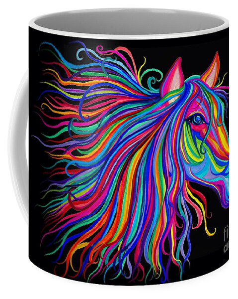 Horse Art Coffee Mug featuring the digital art Rainbow Horse Too by Nick Gustafson