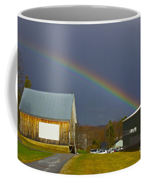 Rainbow; Hebron Coffee Mug featuring the photograph Rainbow in Maine by Alice Mainville