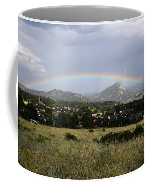 Estes Park Coffee Mug featuring the photograph Rainbow Over Lake Estes by Shane Bechler