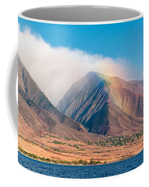 Hawaii Coffee Mug featuring the photograph Rainbow Over Maui Mountains  by Lars Lentz