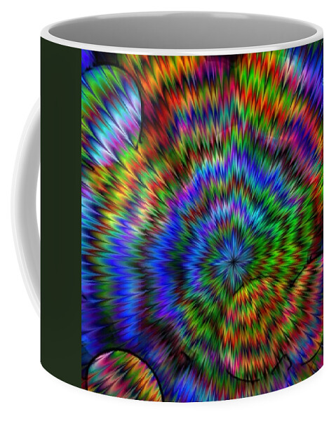 Digital Art Coffee Mug featuring the digital art Rainbow Super Nova by Karen Buford