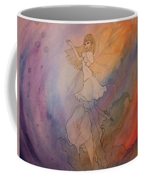 Watercolour Coffee Mug featuring the painting Rainbow Water Fairy by Lynne McQueen