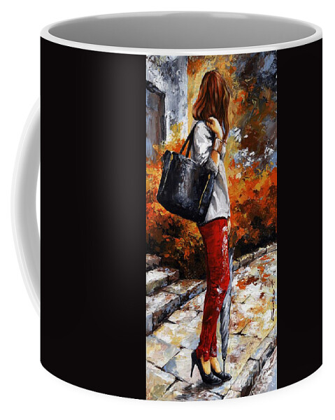 Woman Coffee Mug featuring the painting Rainy day - After the Rain II by Emerico Imre Toth