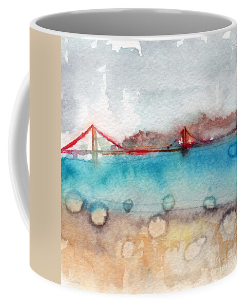 San Francisco Coffee Mug featuring the painting Rainy Day In San Francisco by Linda Woods