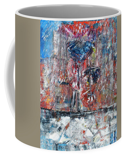 Rain Coffee Mug featuring the painting Rainy by Evelina Popilian