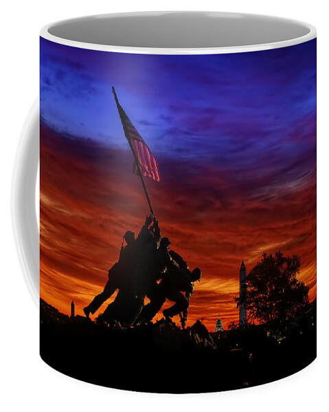 Iwo Coffee Mug featuring the photograph Raising The Flag by Metro DC Photography