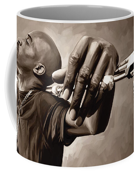 Rakim Paintings Coffee Mug featuring the painting Rakim Artwork by Sheraz A