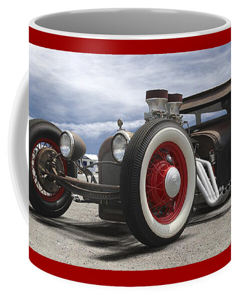Transportation Coffee Mug featuring the photograph Rat Rod on Route 66 Panoramic by Mike McGlothlen