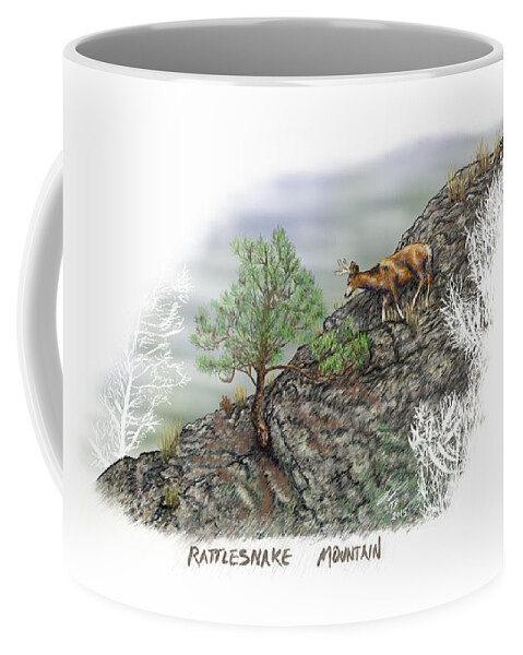 Washington Coffee Mug featuring the digital art Rattlesnake Mountain by Troy Stapek