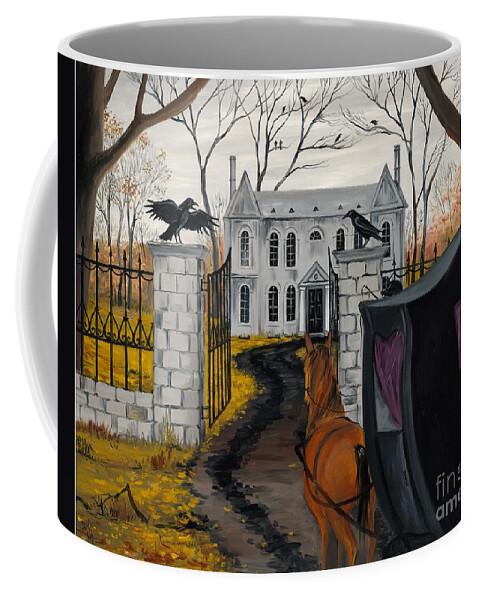 Realism Coffee Mug featuring the painting Raven's Estate by Margaryta Yermolayeva