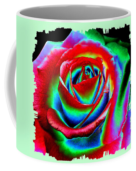Razzle Dazzle Rose Coffee Mug featuring the digital art Razzle Dazzle Rose by Will Borden