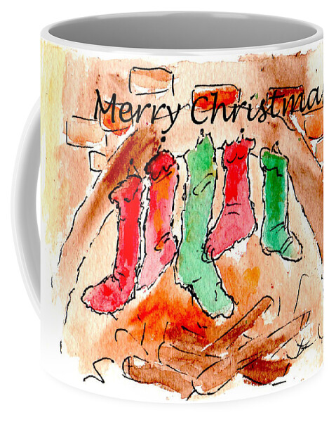 Christmas Stockings Coffee Mug featuring the painting Ready for Christmas #2 by Claire Bull