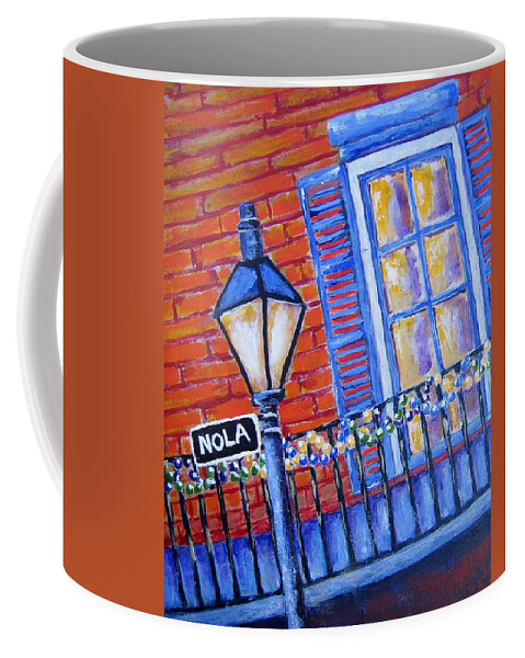 New Orleans Coffee Mug featuring the painting Ready for Mardi Gras by Suzanne Theis