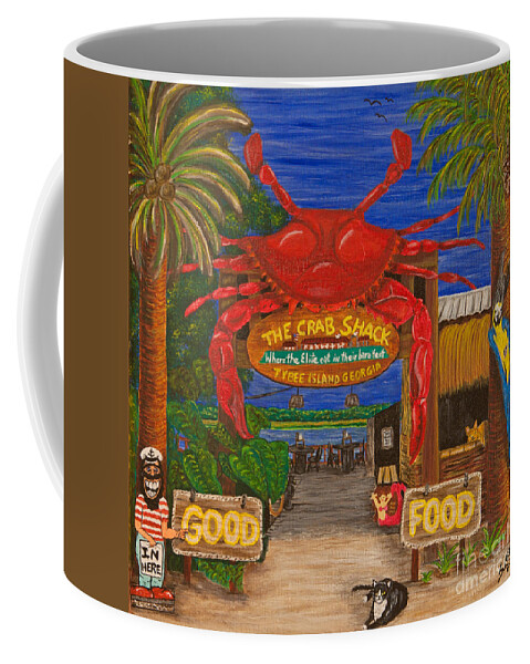 Crab Shack Coffee Mug featuring the painting Ready for the Day at The Crab Shack by Susan Cliett