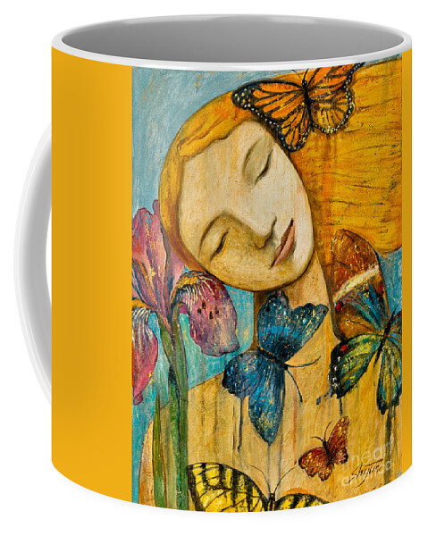Shijun Coffee Mug featuring the painting Rebirth by Shijun Munns