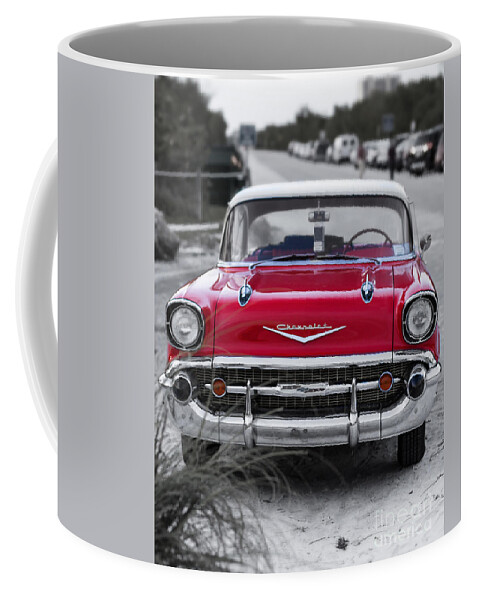 Beach Coffee Mug featuring the photograph Red Belair at the beach Standard 11x14 by Edward Fielding