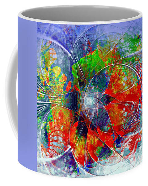 Digital Art Coffee Mug featuring the digital art Red Bloom by Amanda Moore